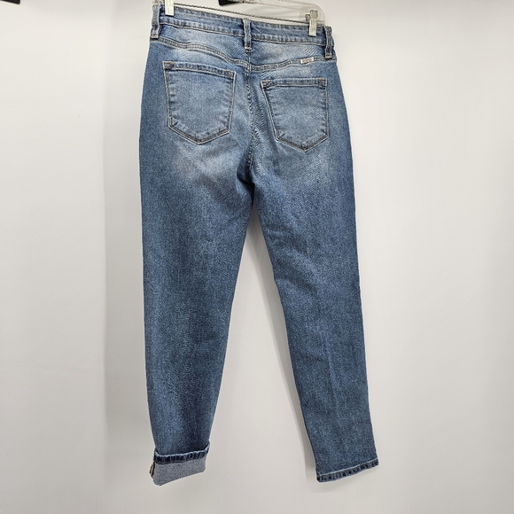 KanCan Button Fly Distresesd High Waist Tappered Leg Jeans Womens 7/27 - Picture 4 of 9